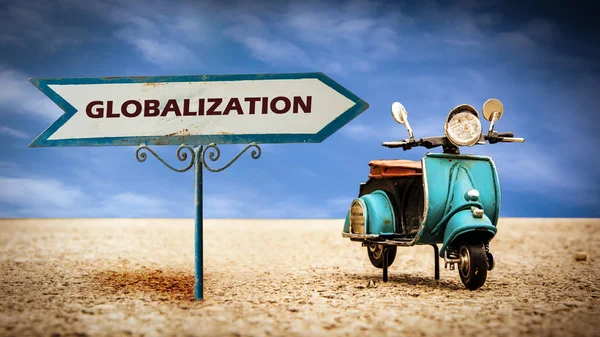 Segnale stradale per la globalizzazione — Foto Stock