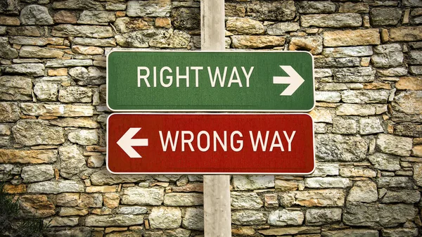 Sokak Işareti doğru yol karşı yanlış yol