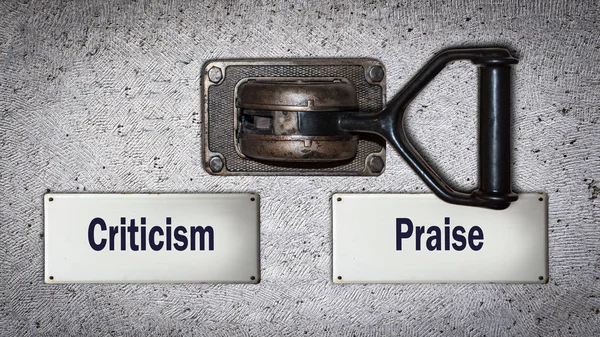 Wall Switch Praise versus Criticism — Stok Foto