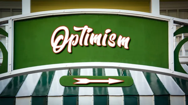 Az optimizmus utcatábla — Stock Fotó