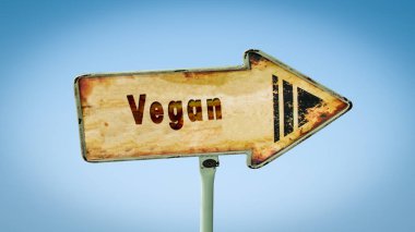 Sokak tabelası için Vegan