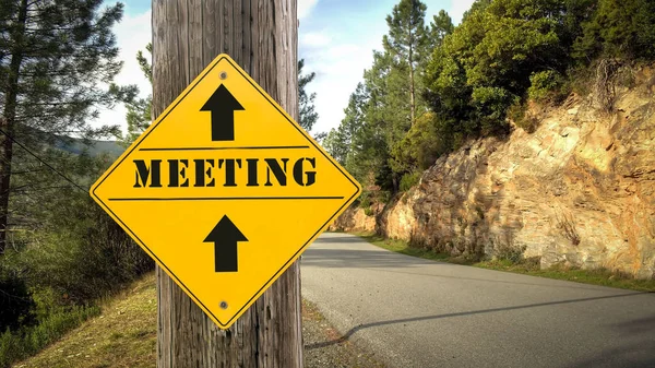 会議に道路標識 — ストック写真