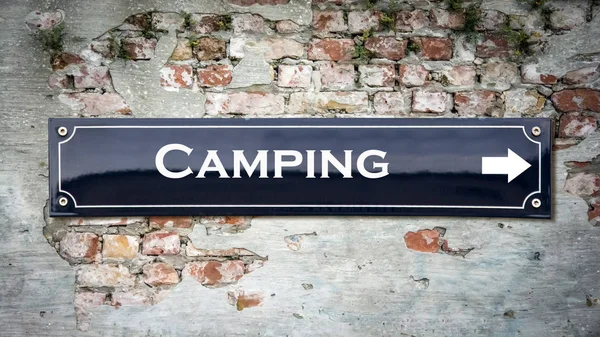 Street Sign to Camping — Stock Photo, Image