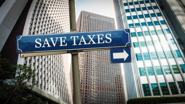 Street Sign Save Taxes clipart