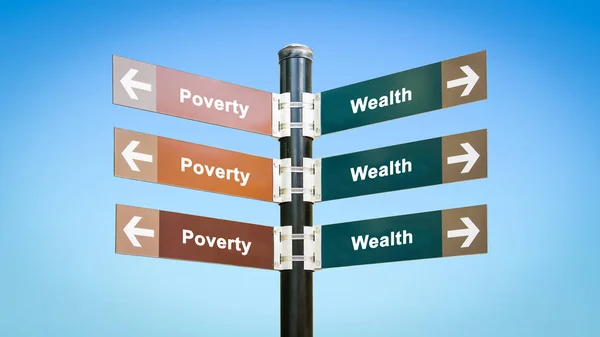 Street Sign Wealthy versus Poverty — Stock Photo, Image