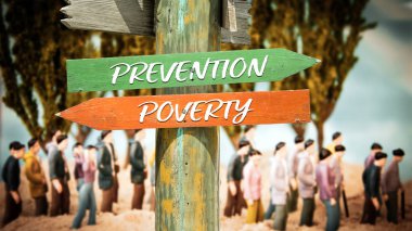 Sokak tabelası önleme karşı yoksulluk