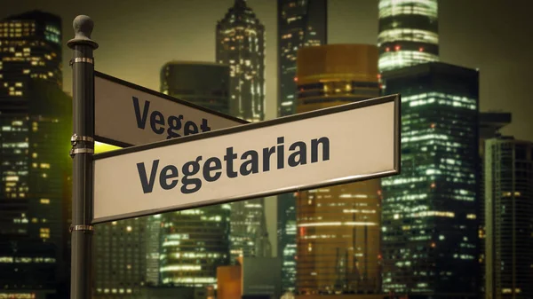 Señal de calle para vegetariano — Foto de Stock