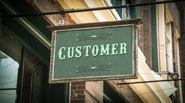 Street Sign to Customer — Stock Photo, Image