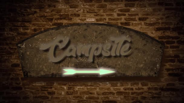 Wall Sign Campsite — Stock Video