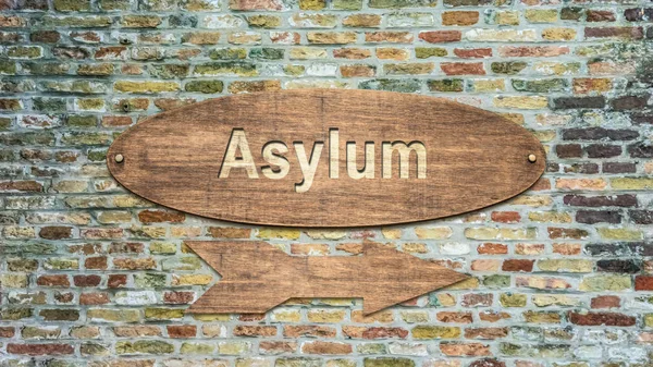 Vägskylt till asyl — Stockfoto