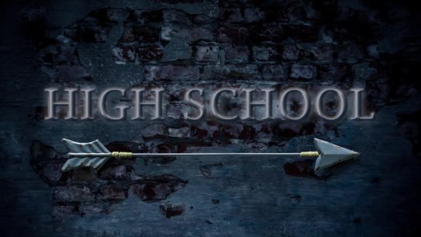 Street Dign Direction Way High School — Stock Video