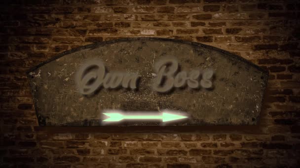 Saját Boss Wall Sign — Stock videók