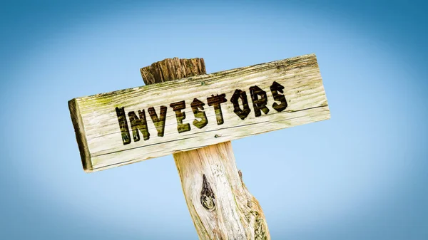 Vägskylt för investerare — Stockfoto