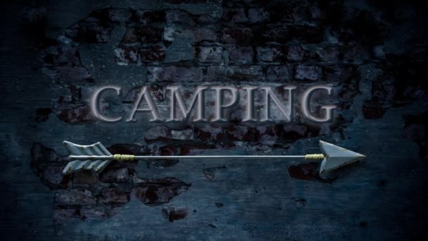 Gata Skylt Vägen Till Camping — Stockvideo