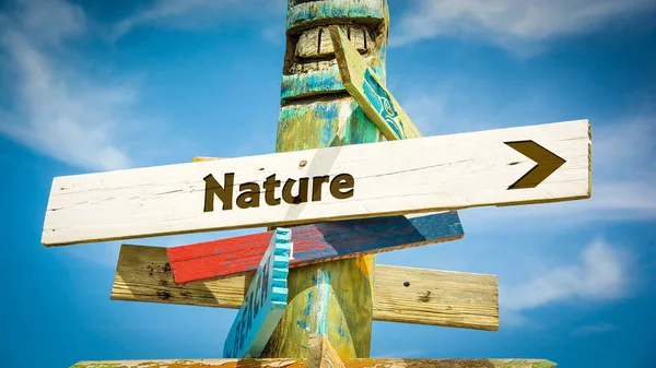 Straßenschild zur Natur — Stockfoto