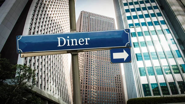 Señal de calle a Diner — Foto de Stock