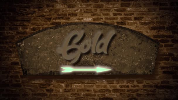 Street Sign Way Gold — Stock Video