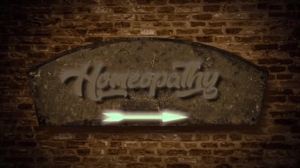 Straat Teken Weg Naar Homeopathie — Stockvideo