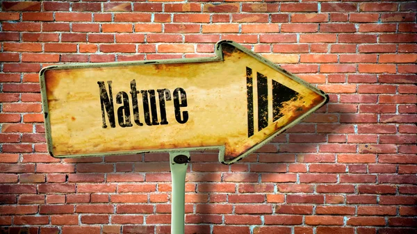 Señal de calle a la naturaleza — Foto de Stock