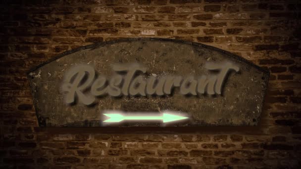 Street Sign Strada Ristorante — Video Stock