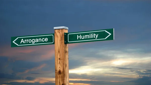 Street Sign to Humility versus Arrogance — Stock Photo, Image