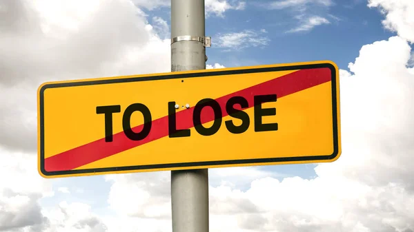 Street Sign TO WIN versus TO LOSE — Stock Photo, Image