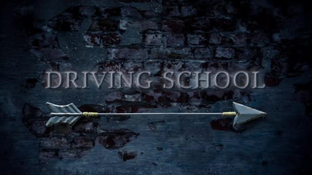 Street Sign Driving School — Stock Video