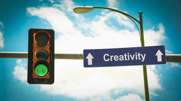 Señal de calle a la creatividad —  Fotos de Stock