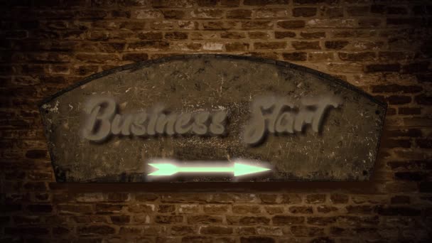 Straatnaambord Aan Bedrijf Starten — Stockvideo