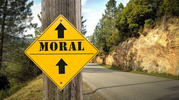 Segnale stradale a morale — Foto Stock