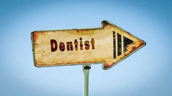 Street Sign to Dentist — Stock Photo, Image