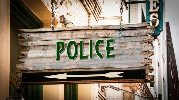 Street Sign to Police — Stock Photo, Image