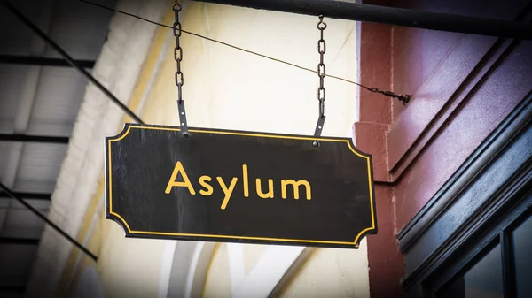 Πινακίδα στο άσυλο — Φωτογραφία Αρχείου