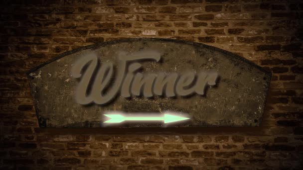 Street Sign Way Winner — Stock Video