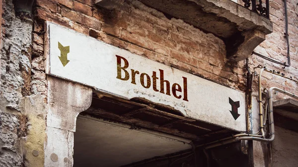 Street Sign to Brothel — Stock Photo, Image