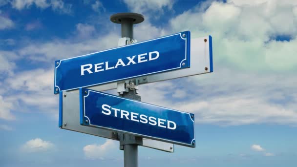 Señal Calle Para Relajarse Estresado — Vídeo de stock