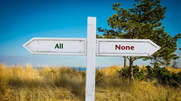 Street Sign to All versus None — Stock Photo, Image