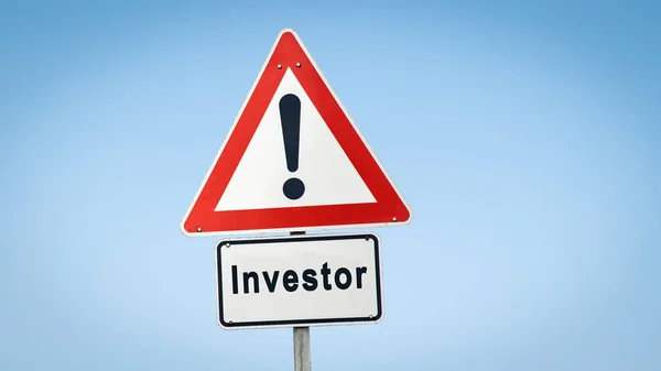 Straßenschild an Investor — Stockfoto