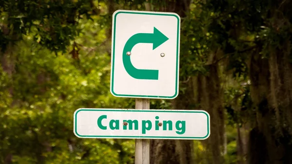 Gatesignal til camping – stockfoto