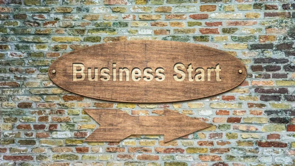 Straatnaambord Business Start — Stockfoto