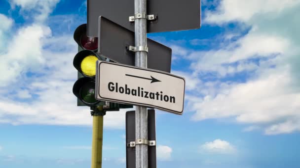 Jalan Sign Direction Way Globalization — Stok Video