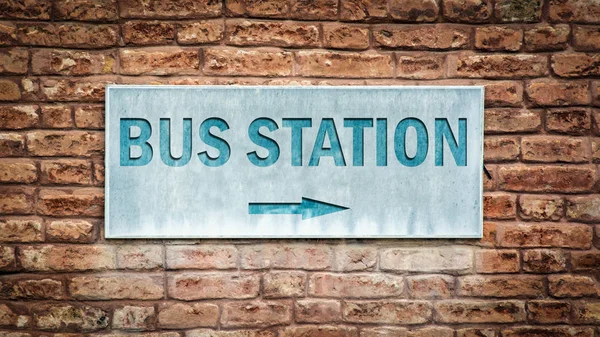 Otobüs istasyonuna sokak tabelası — Stok fotoğraf