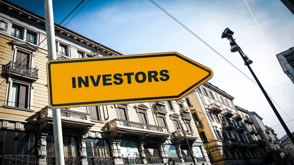 Straatnaambord aan investeerders — Stockfoto