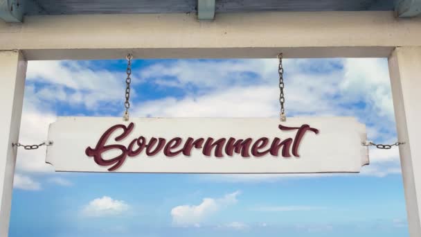 Street Sign Way Government — Stock Video