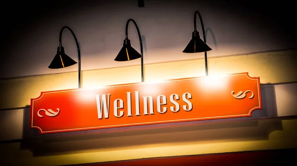 Sinal de rua para Wellness — Fotografia de Stock