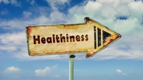 Вуличний Знак Шлях Здоров — стокове відео