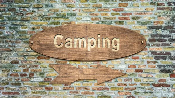 Señal de calle para Camping — Foto de Stock