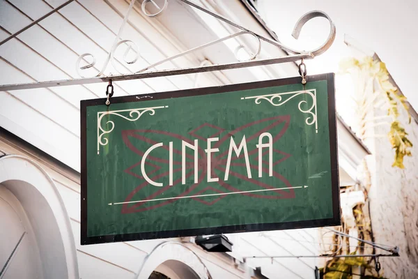 Street Sign to Cinema — Stock Photo, Image