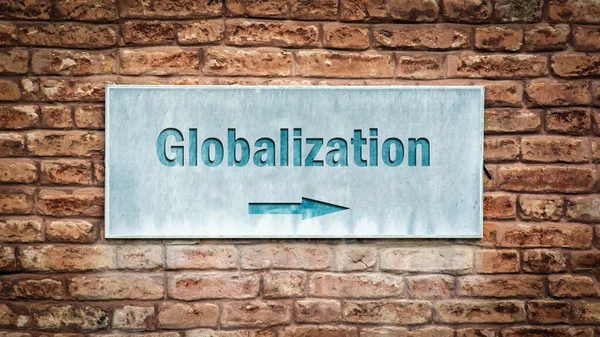 Panneau de rue vers la mondialisation — Photo