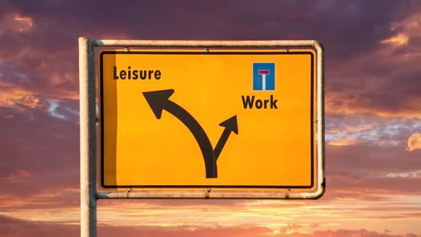 Street Sign Way Leisure Work — Stock video